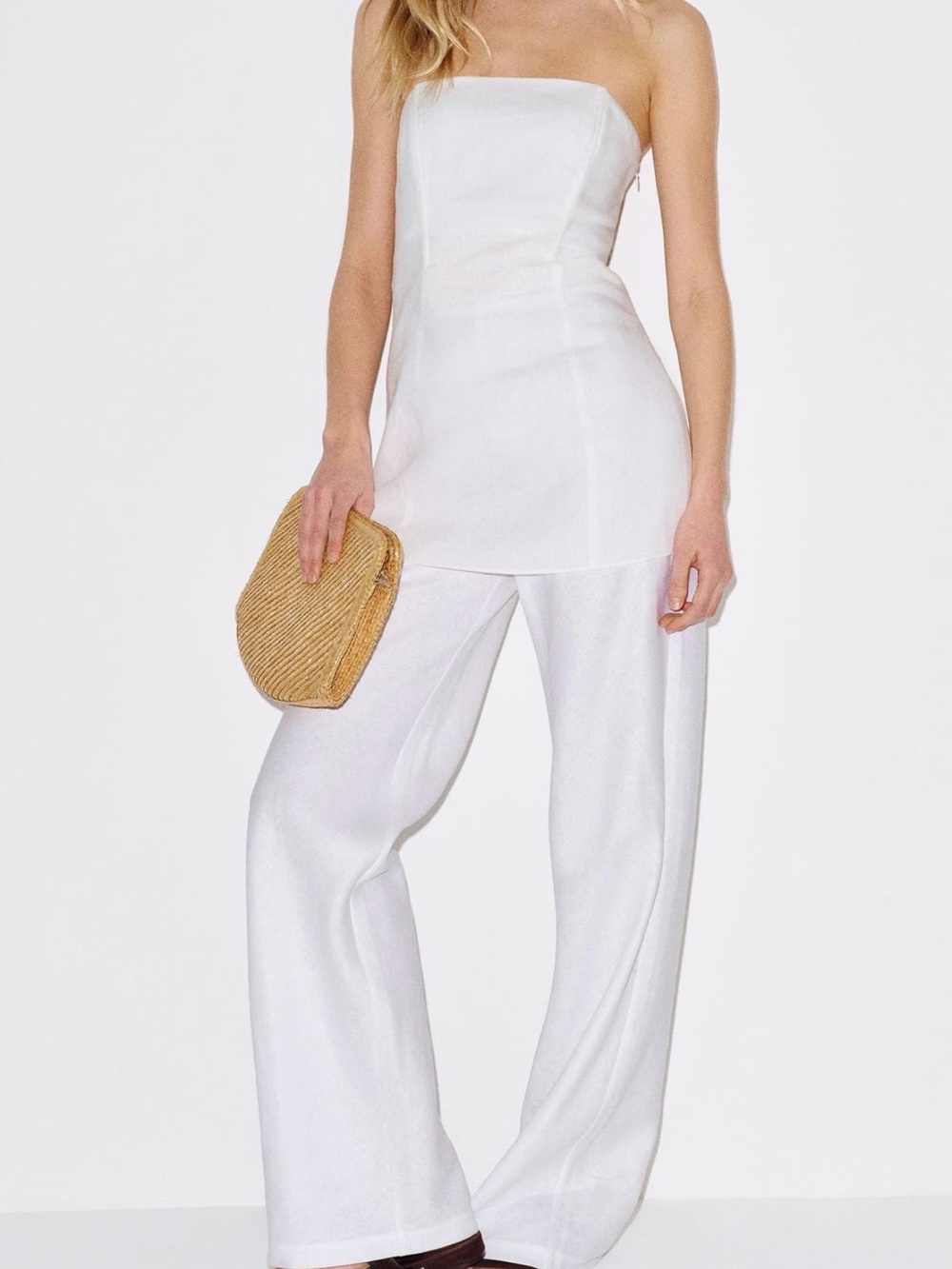 Reformation Aurina Linen Strapless Top